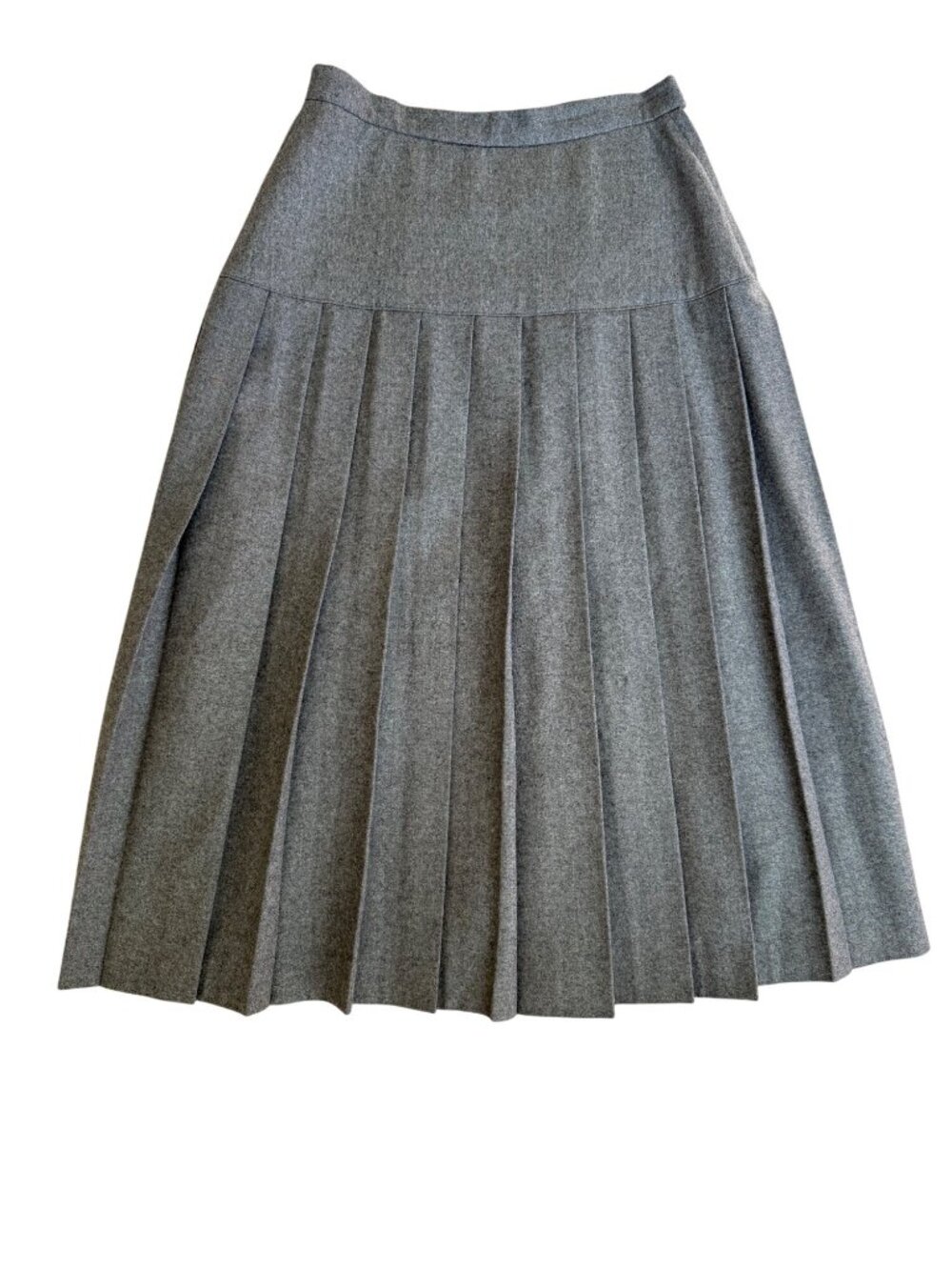 Vtg The Scotch House Grey Pleated Wool Skirt Lined Long Size S/M? 6?